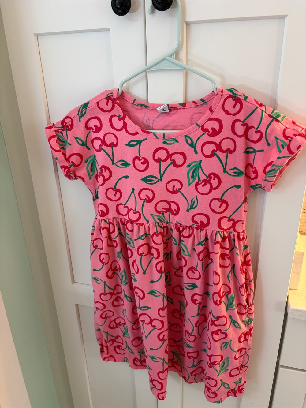 Old Navy Pink Cherry-Print Short Sleeve Dress